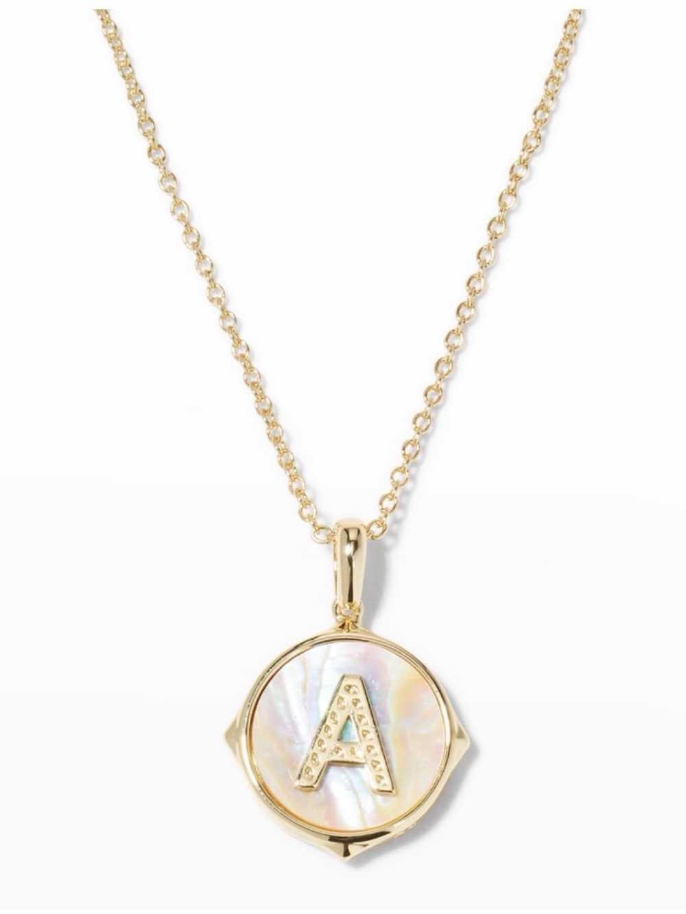 Kendra Scott Gold Mother-of-Pearl 'A' Initial Pendant Necklace
